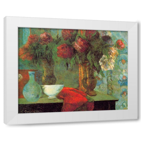 The White Bowl White Modern Wood Framed Art Print by Gauguin, Paul