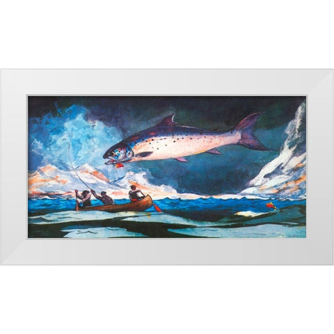 A Good Pool Saugenay River White Modern Wood Framed Art Print by Homer, Winslow