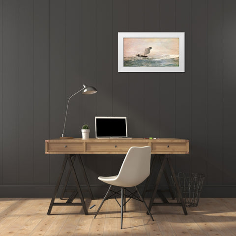 Blown Away White Modern Wood Framed Art Print by Homer, Winslow