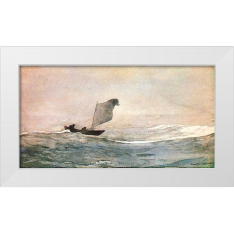 Blown Away White Modern Wood Framed Art Print by Homer, Winslow