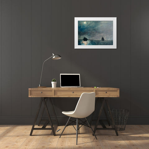Eastern Point Light White Modern Wood Framed Art Print by Homer, Winslow