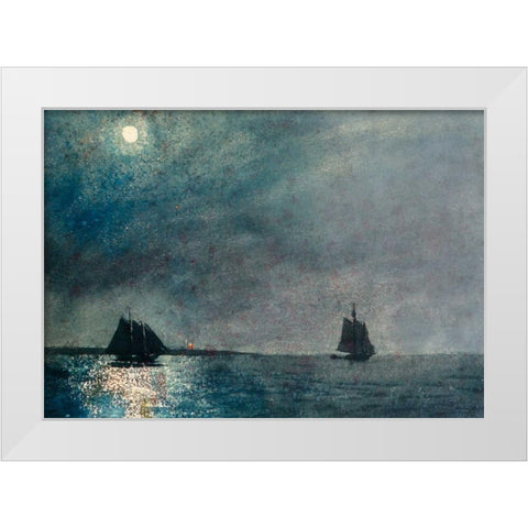 Eastern Point Light White Modern Wood Framed Art Print by Homer, Winslow