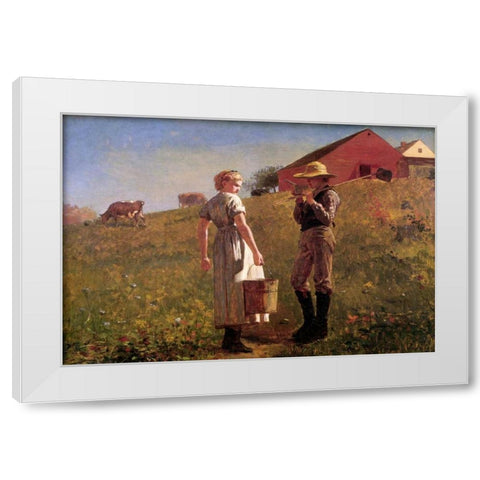Gloucester Farm White Modern Wood Framed Art Print by Homer, Winslow