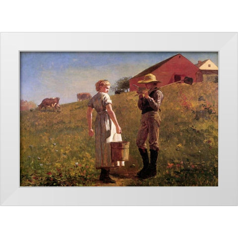 Gloucester Farm White Modern Wood Framed Art Print by Homer, Winslow