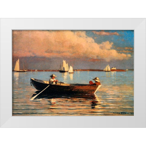 Glouchester Harbor White Modern Wood Framed Art Print by Homer, Winslow