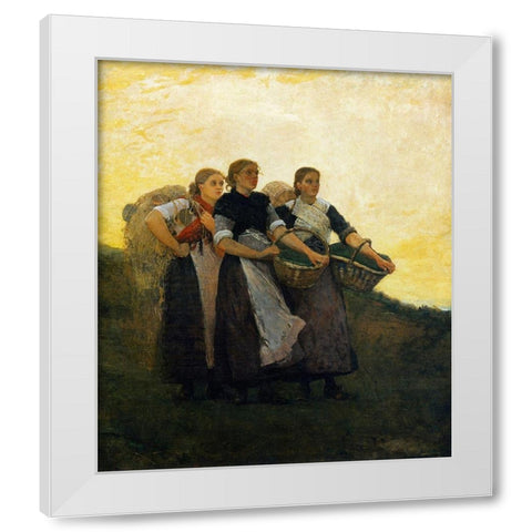 Hark The Lark White Modern Wood Framed Art Print by Homer, Winslow