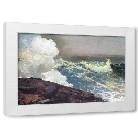 Northeaster White Modern Wood Framed Art Print by Homer, Winslow
