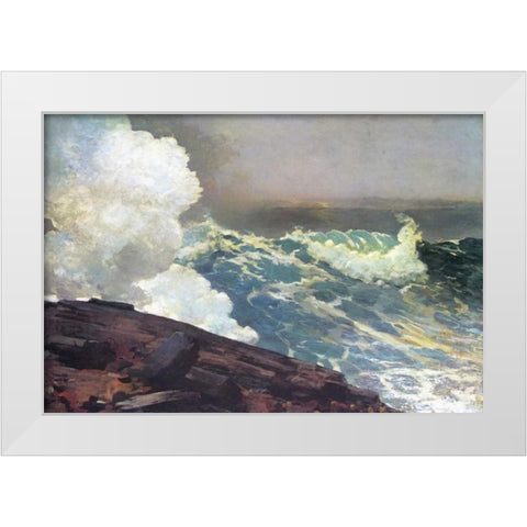 Northeaster White Modern Wood Framed Art Print by Homer, Winslow