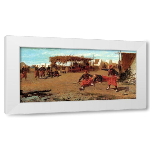 Pitching Quoits White Modern Wood Framed Art Print by Homer, Winslow