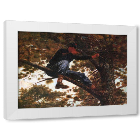 Sharpshooter White Modern Wood Framed Art Print by Homer, Winslow