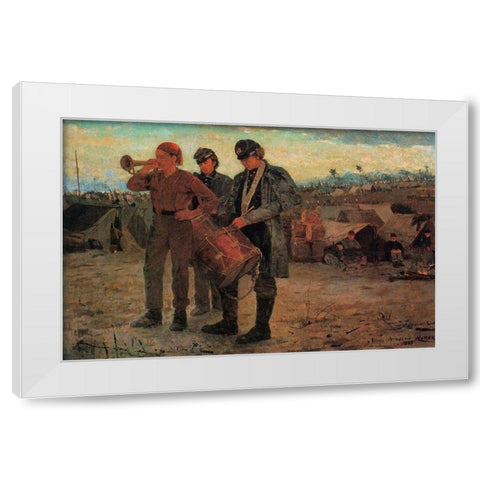 Sounding Reveille White Modern Wood Framed Art Print by Homer, Winslow