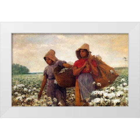The Cotton Pickers White Modern Wood Framed Art Print by Homer, Winslow