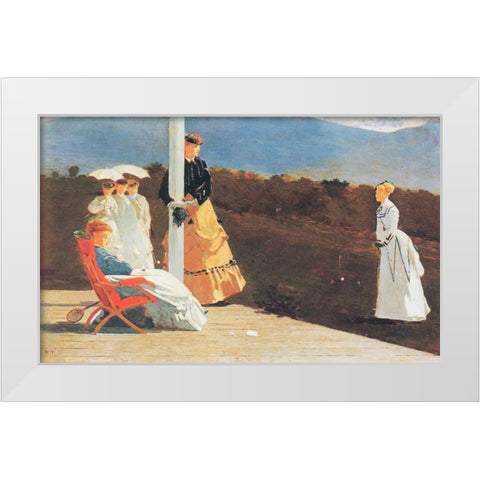 The Croquet Match White Modern Wood Framed Art Print by Homer, Winslow