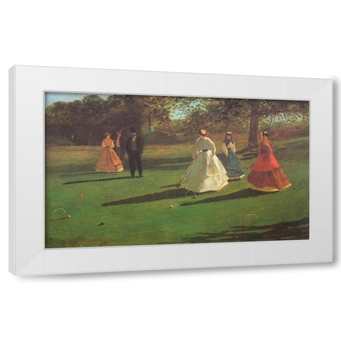 The Croquet Players White Modern Wood Framed Art Print by Homer, Winslow