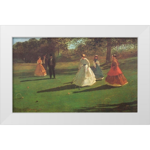 The Croquet Players White Modern Wood Framed Art Print by Homer, Winslow