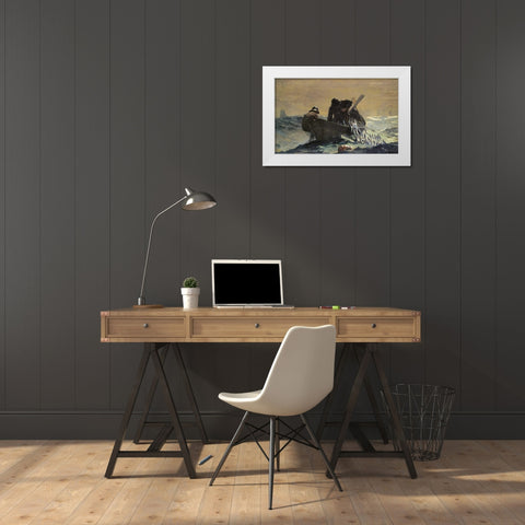 The Herring Net White Modern Wood Framed Art Print by Homer, Winslow