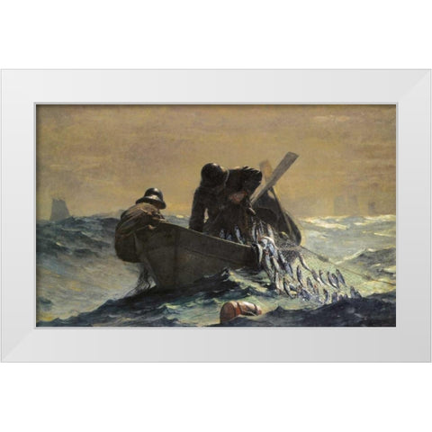 The Herring Net White Modern Wood Framed Art Print by Homer, Winslow