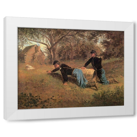 The Last Goose At Yorktown White Modern Wood Framed Art Print by Homer, Winslow