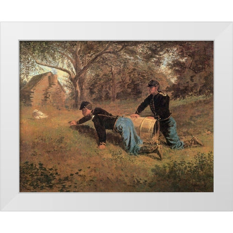 The Last Goose At Yorktown White Modern Wood Framed Art Print by Homer, Winslow