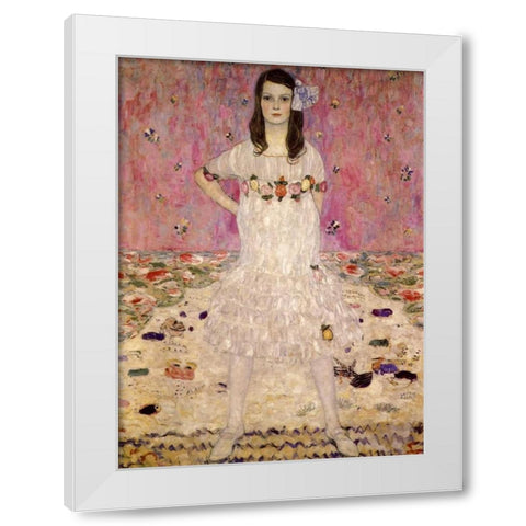 Mada Primavesi White Modern Wood Framed Art Print by Klimt, Gustav