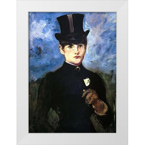 Amazon White Modern Wood Framed Art Print by Manet, Edouard