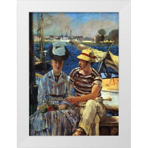 Argenteuil White Modern Wood Framed Art Print by Manet, Edouard