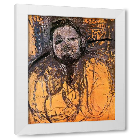 Diego Rivera White Modern Wood Framed Art Print by Modigliani, Amedeo