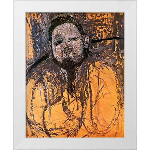 Diego Rivera White Modern Wood Framed Art Print by Modigliani, Amedeo