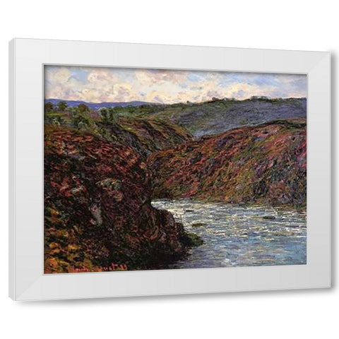Au Confluent Des Deux Creuse White Modern Wood Framed Art Print by Monet, Claude