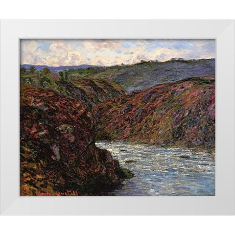 Au Confluent Des Deux Creuse White Modern Wood Framed Art Print by Monet, Claude