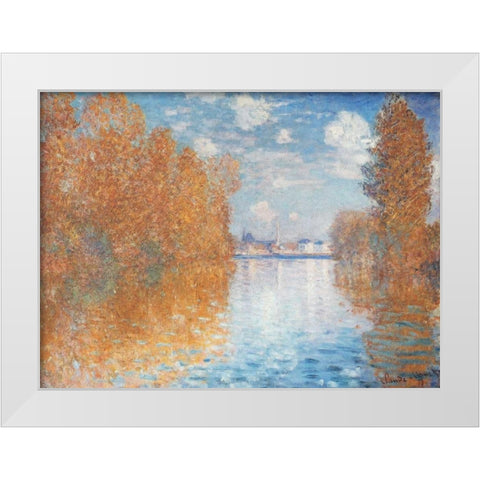Autumn Effect at Argenteuil, 1873 White Modern Wood Framed Art Print by Monet, Claude