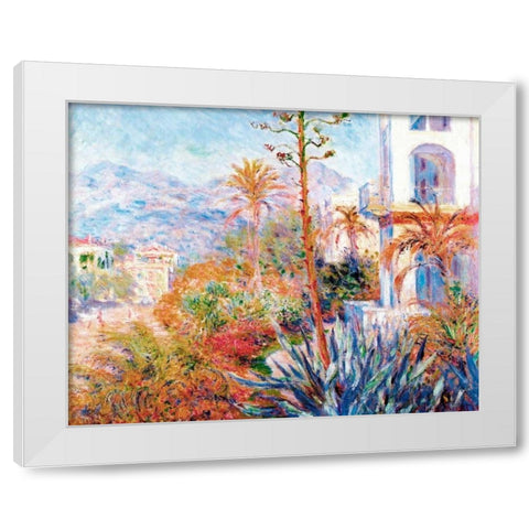 Bordighera 1884 White Modern Wood Framed Art Print by Monet, Claude