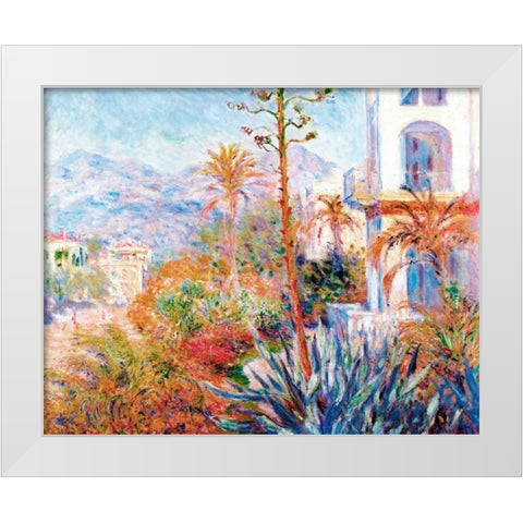 Bordighera 1884 White Modern Wood Framed Art Print by Monet, Claude