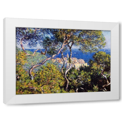 Bordighera White Modern Wood Framed Art Print by Monet, Claude
