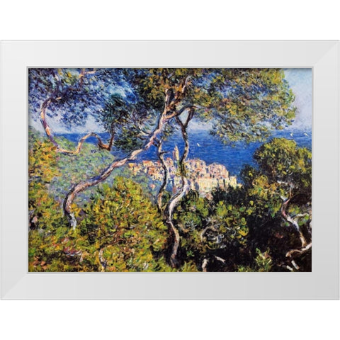 Bordighera White Modern Wood Framed Art Print by Monet, Claude