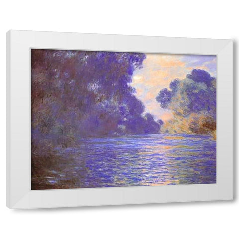 Branch Of The Seine Near Giverny 1897 White Modern Wood Framed Art Print by Monet, Claude