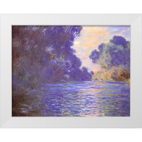 Branch Of The Seine Near Giverny 1897 White Modern Wood Framed Art Print by Monet, Claude