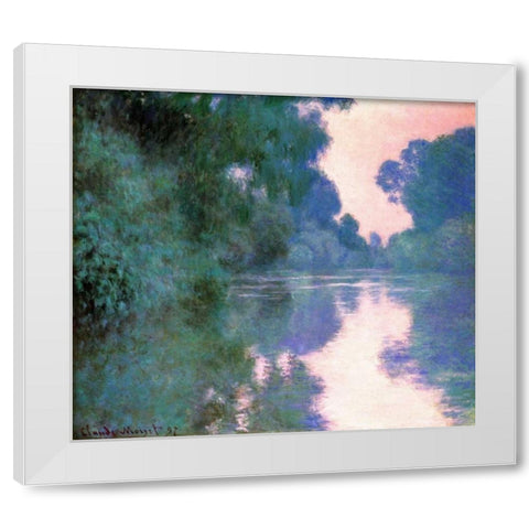 Branch Of The Seine Near Giverny 2 1897 White Modern Wood Framed Art Print by Monet, Claude