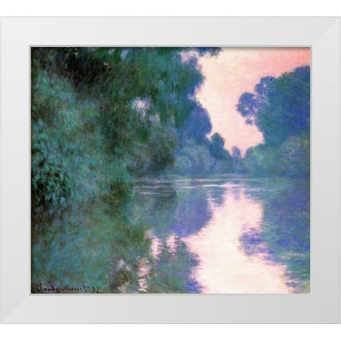 Branch Of The Seine Near Giverny 2 1897 White Modern Wood Framed Art Print by Monet, Claude