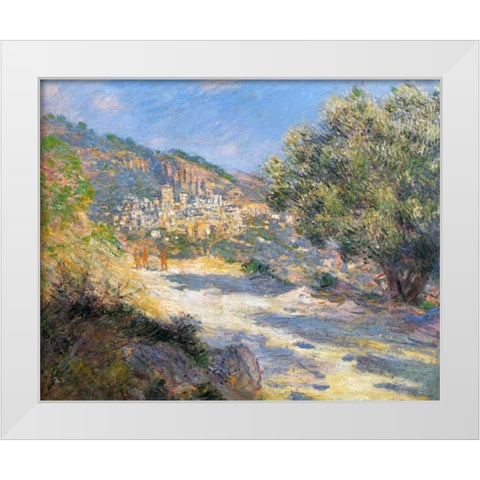 La Route De Monte-Carlo White Modern Wood Framed Art Print by Monet, Claude