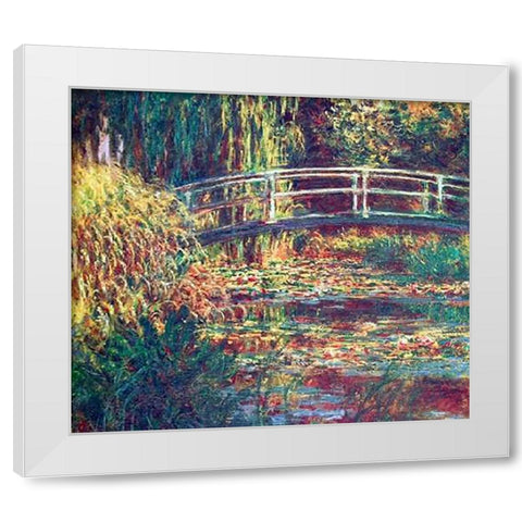 Le Bassin Aux Nympheas Harmonie Rose White Modern Wood Framed Art Print by Monet, Claude