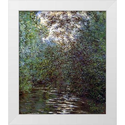 Le Fleuve Aux Saules 1876 White Modern Wood Framed Art Print by Monet, Claude