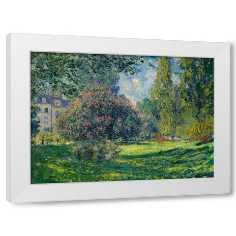 Le Parc Monceau Paris White Modern Wood Framed Art Print by Monet, Claude