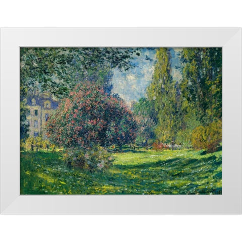 Le Parc Monceau Paris White Modern Wood Framed Art Print by Monet, Claude