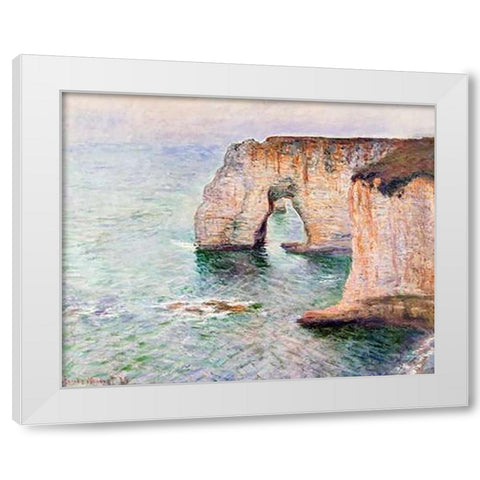 Manne-Porte Etreat White Modern Wood Framed Art Print by Monet, Claude