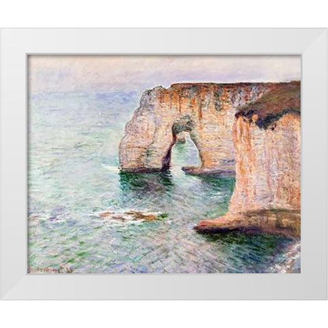Manne-Porte Etreat White Modern Wood Framed Art Print by Monet, Claude