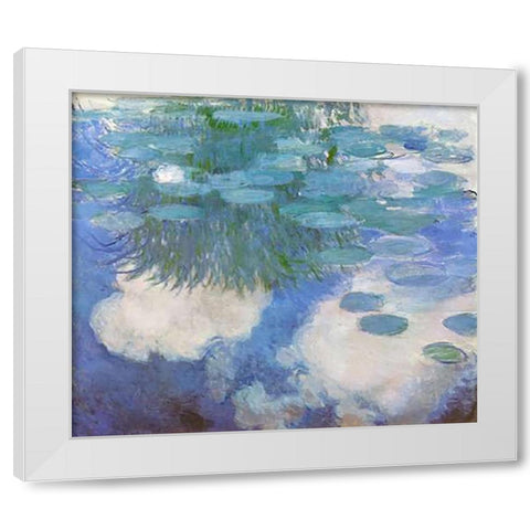 Nympheas 1914 White Modern Wood Framed Art Print by Monet, Claude
