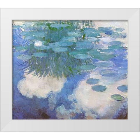 Nympheas 1914 White Modern Wood Framed Art Print by Monet, Claude