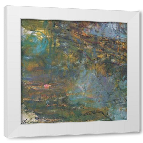 Nympheas Detail 1920 White Modern Wood Framed Art Print by Monet, Claude