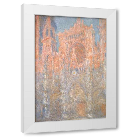 Rouen Cathedral 1892-93 White Modern Wood Framed Art Print by Monet, Claude